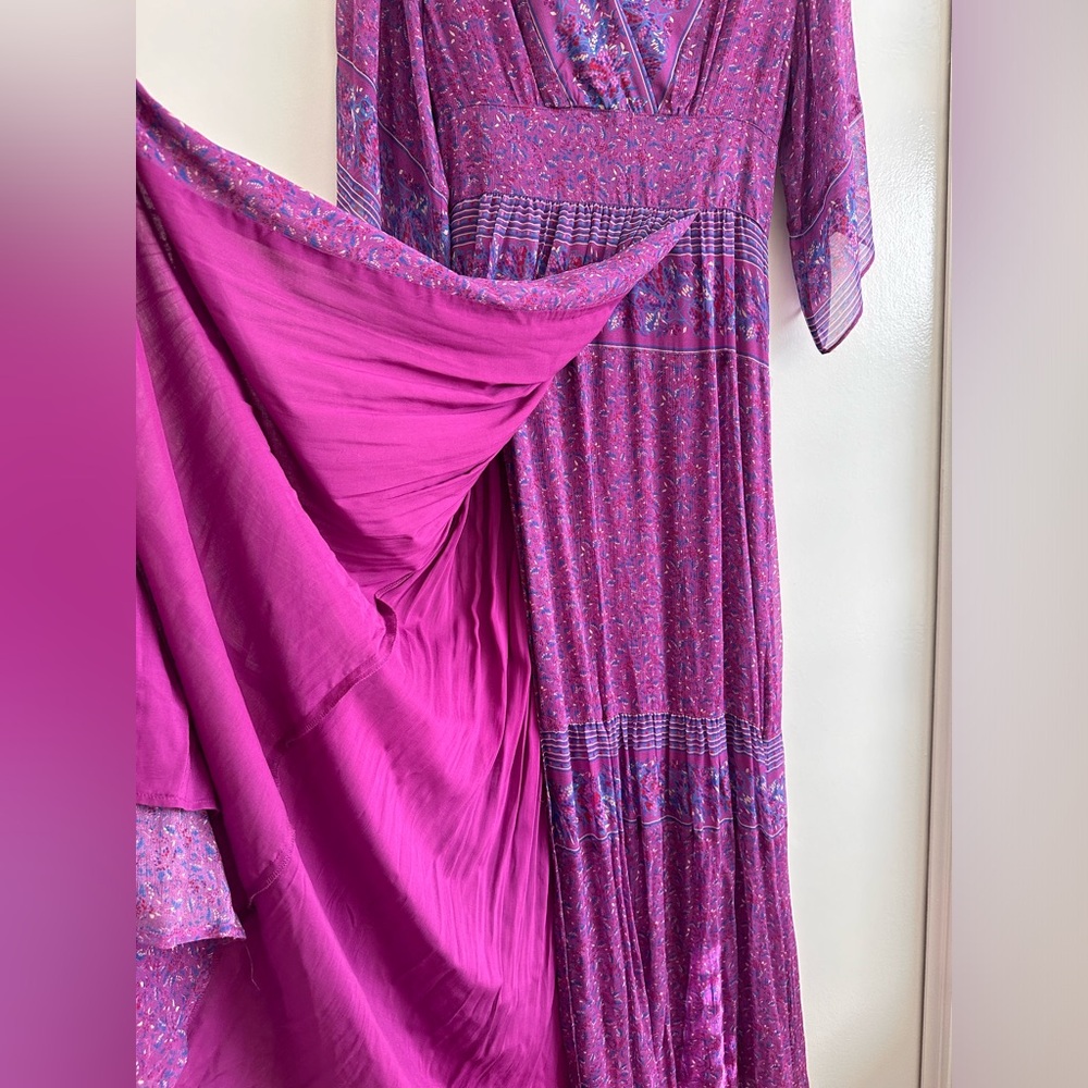 ba&sh Lavender Purple Floral Wrap Maxi Dress - Picture 9 of 10